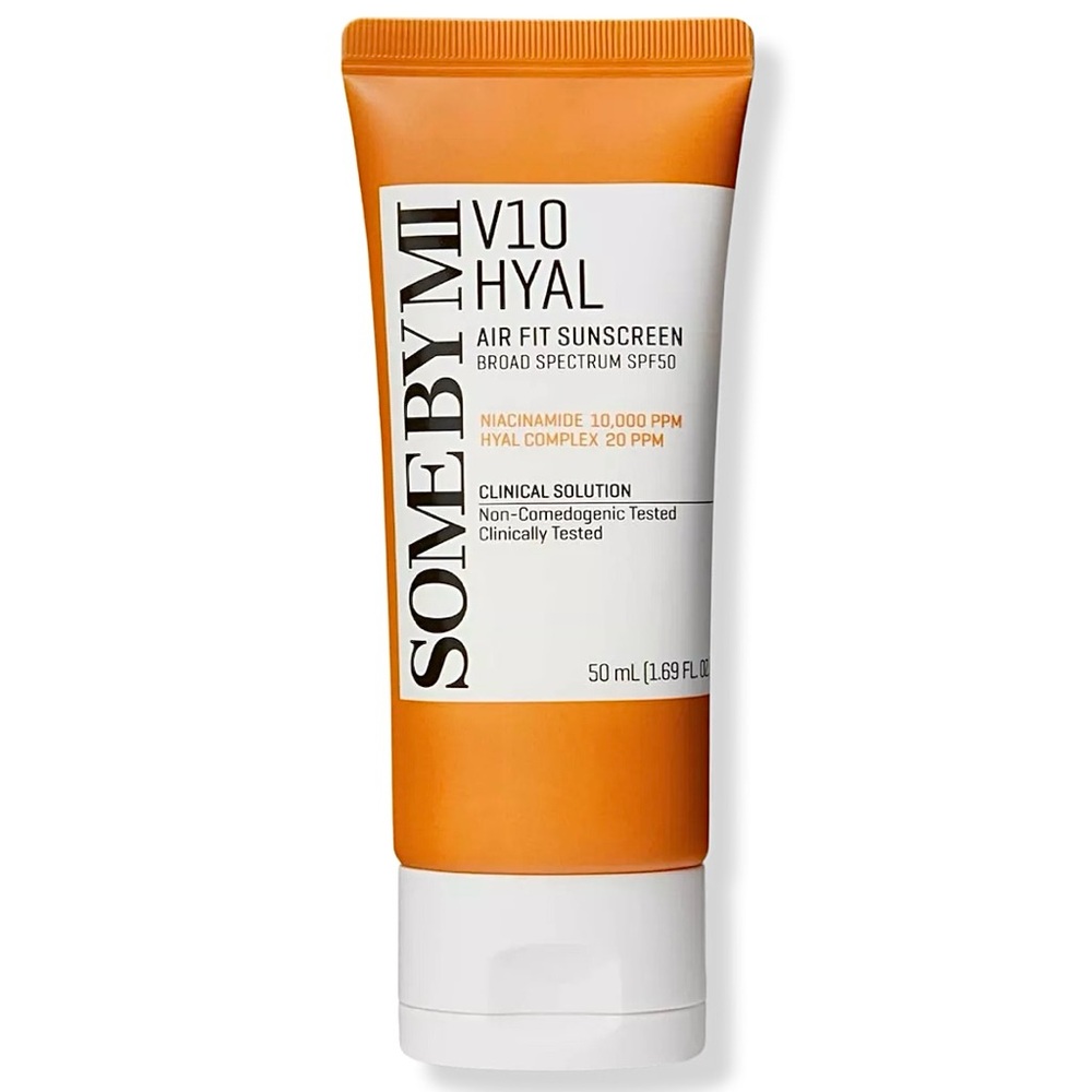 Some By Mi V10 Hyal Air Fit Sunscreen. 50 mL (1.69 FL. OZ). Broad spectrum SPF50